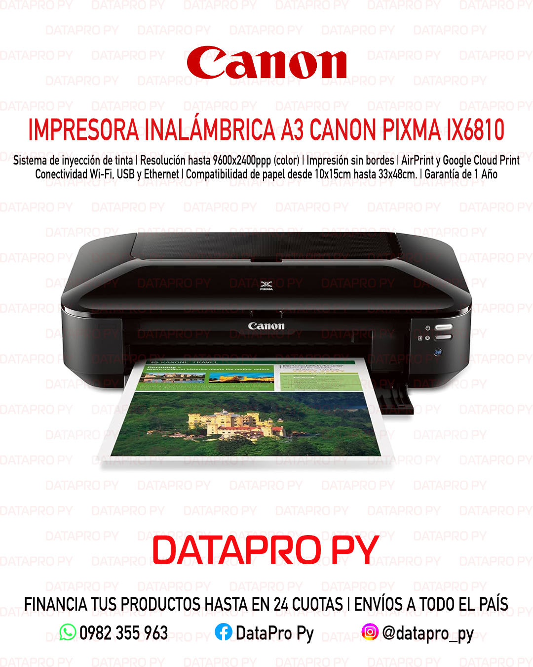 Impresora Inalámbrica A3 Canon PIXMA iX6810